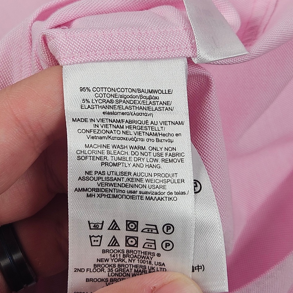 NEW Brooks Brothers Button Down Shirt Mens 4XLT Pink Non-Iron Stretch Cotton - Picture 10 of 11